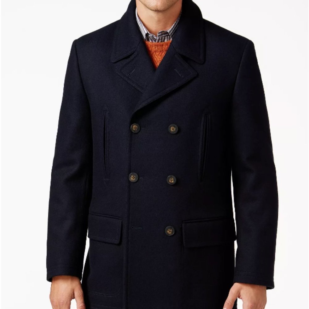 Ralph Lauren Luke Wool-Blend Classic-Fit Peacoat